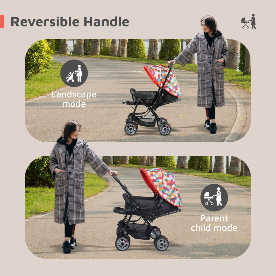 Lollipop Lite Stroller - Travel Friendly, Easy To Fold, Reversible Handle, Wheel Lock, Adjustable Leg Rest