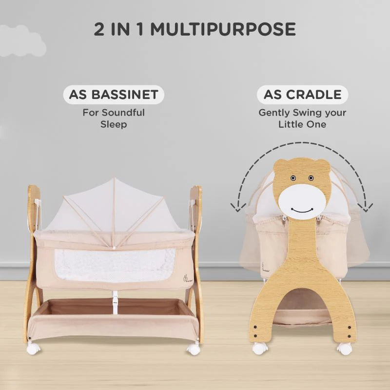 R for Rabbit Lullabies Woodsy Manual Baby Cradle