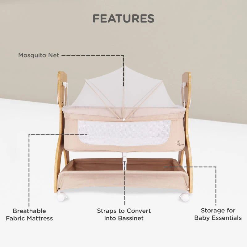 R for Rabbit Lullabies Woodsy Manual Baby Cradle
