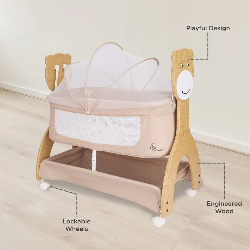 R for Rabbit Lullabies Woodsy Manual Baby Cradle