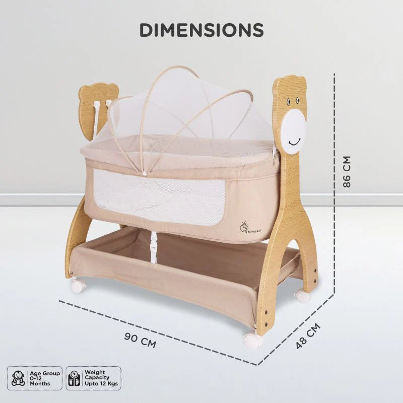 R for Rabbit Lullabies Woodsy Manual Baby Cradle