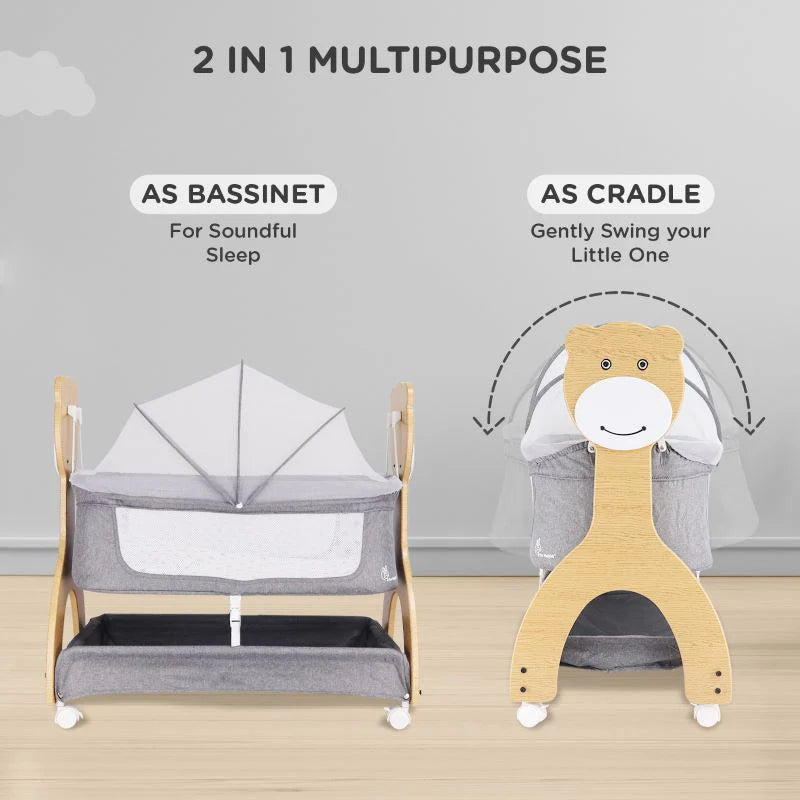 R for Rabbit Lullabies Woodsy Manual Baby Cradle