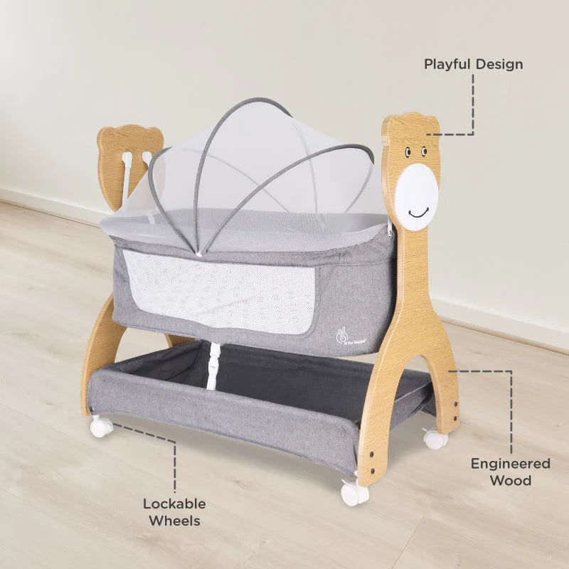 R for Rabbit Lullabies Woodsy Manual Baby Cradle