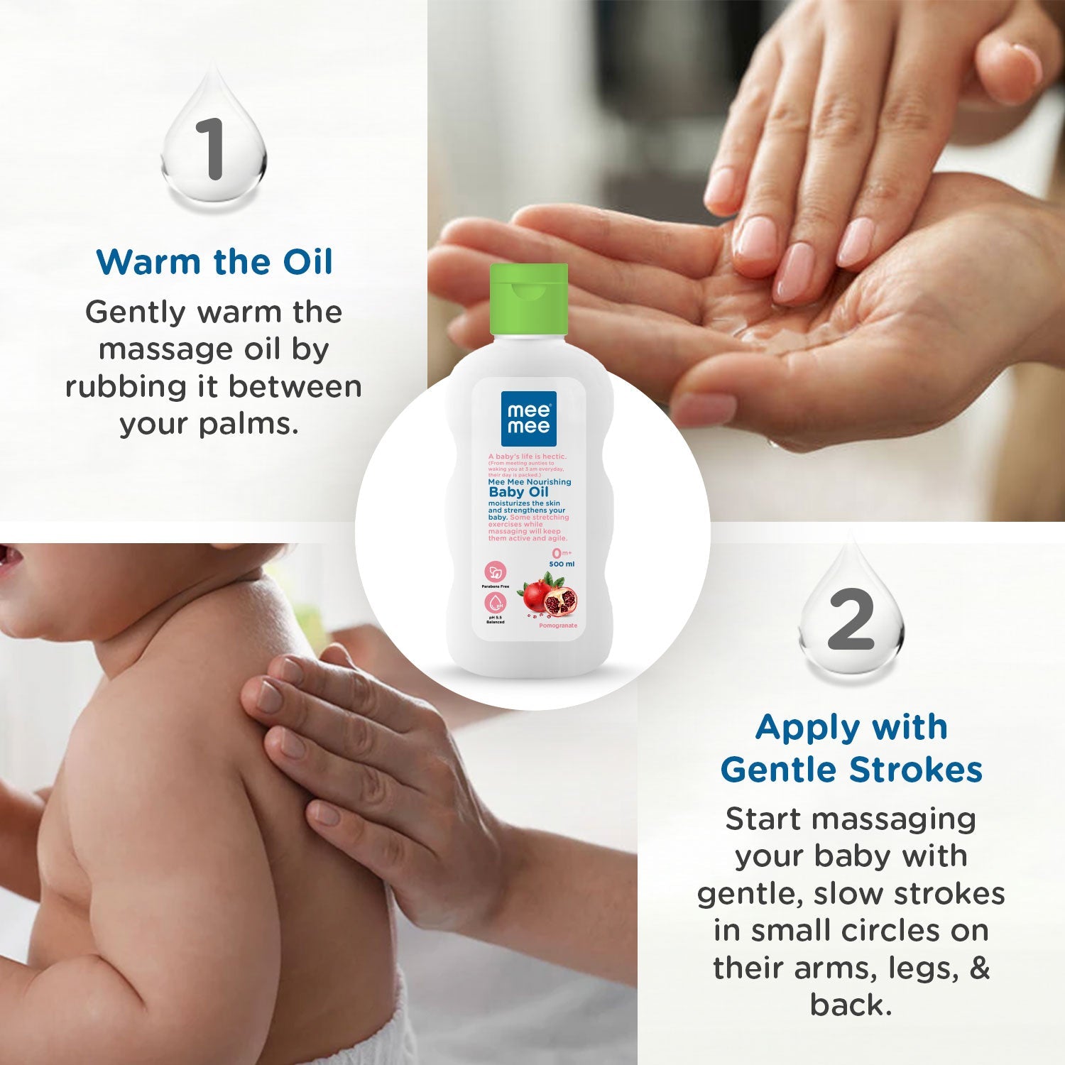 3 in 1 Baby Oil with Goodness of Sunflower, Coconut and Olive Oils for Soft and Smooth Skin of Baby(500ml)