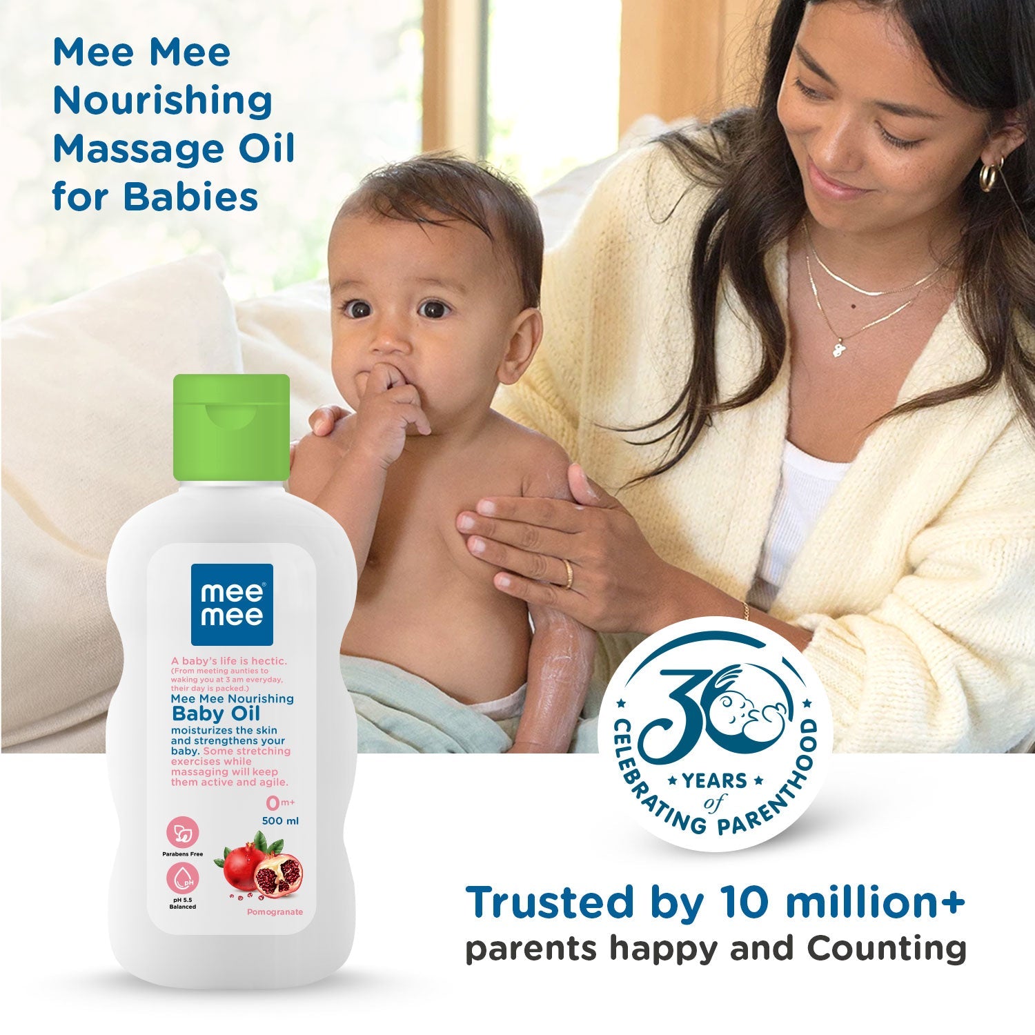 3 in 1 Baby Oil with Goodness of Sunflower, Coconut and Olive Oils for Soft and Smooth Skin of Baby(500ml)