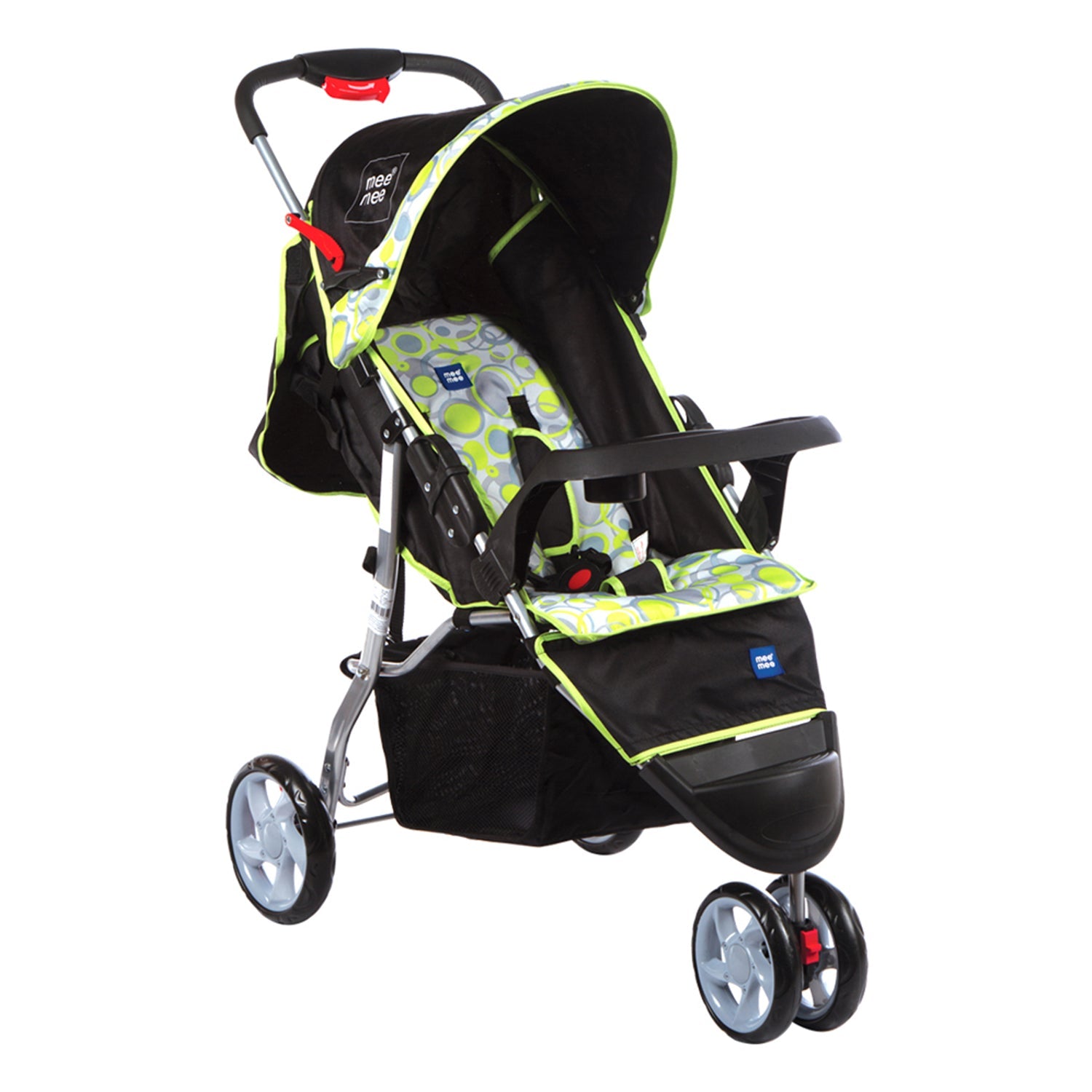 Mee Mee Easy to Push Jogger Baby Pram Stroller with Feeding Tray | Quick One-Hand Folding - Green