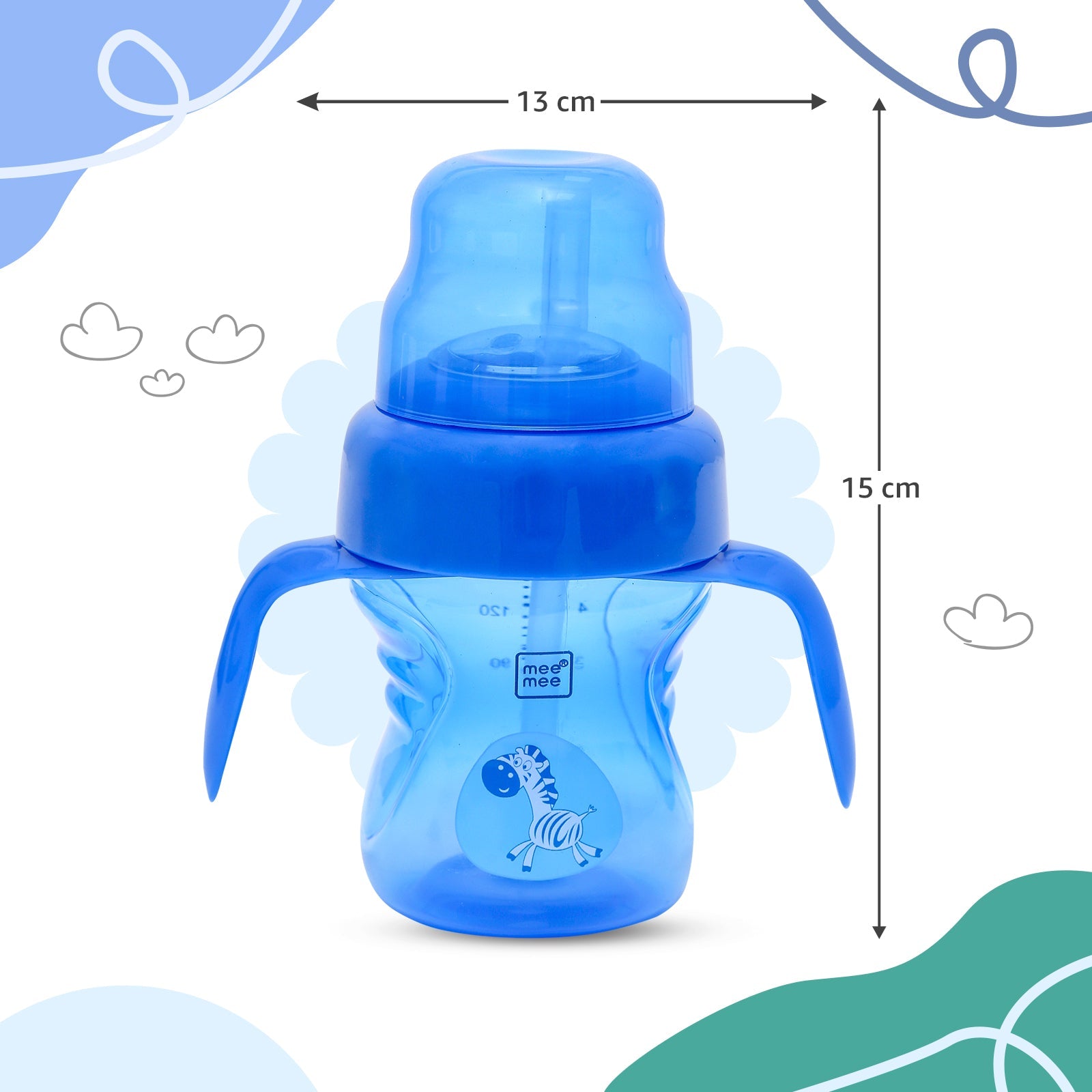 2-in-1 Spout & Straw Sipper Cup (Blue)-150 ml