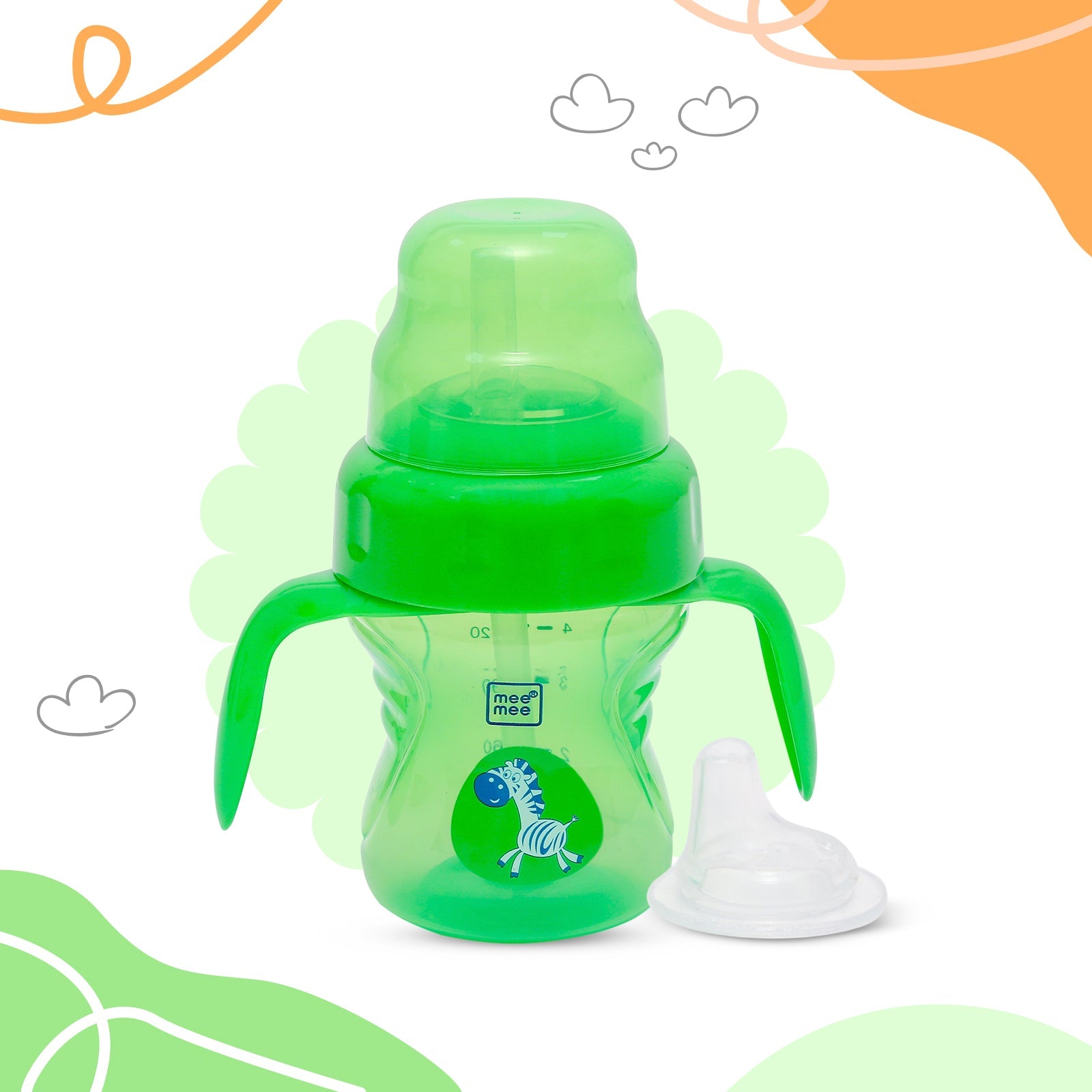 2-in-1 Spout & Straw Sipper Cup (Green)-150 ml