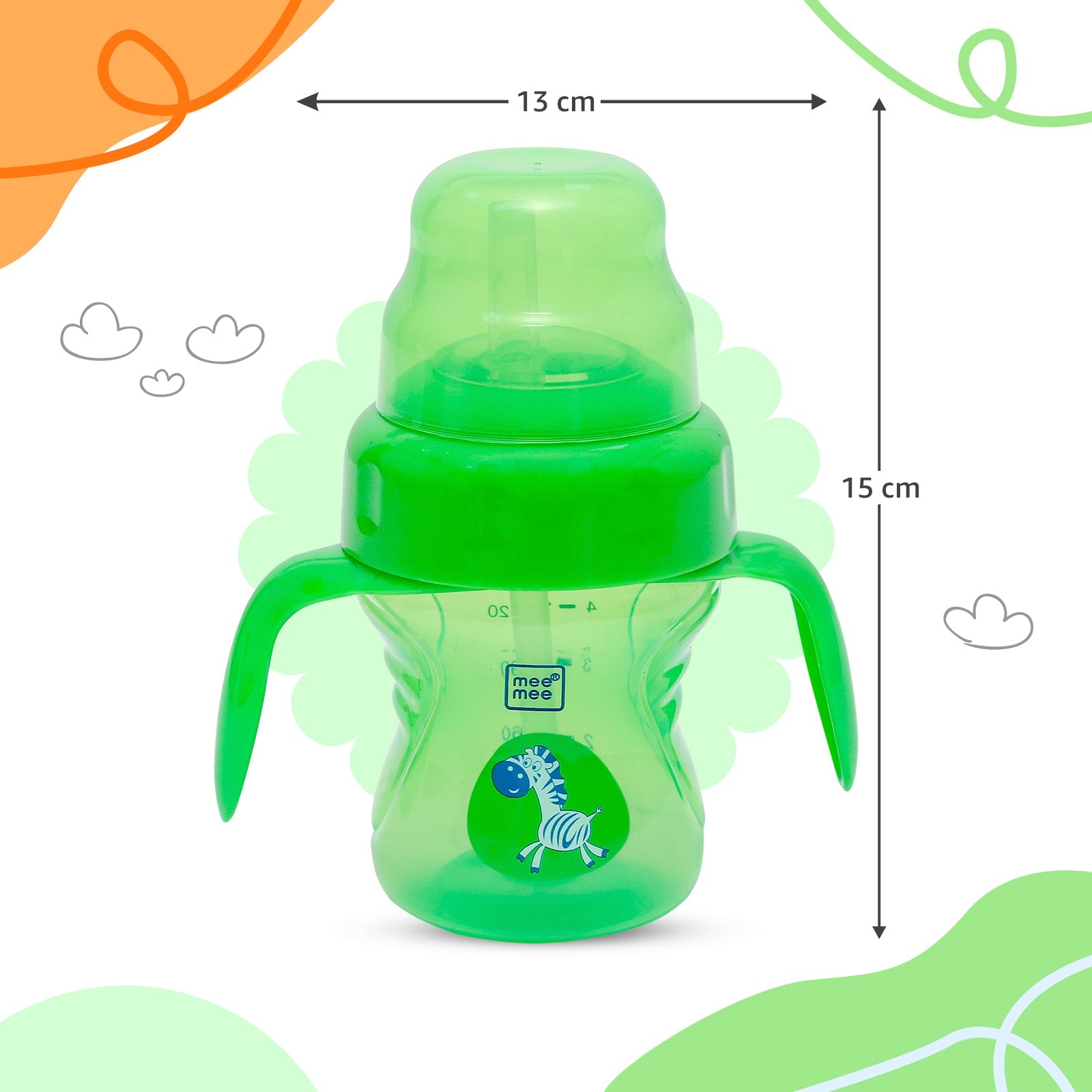 2-in-1 Spout & Straw Sipper Cup (Green)-150 ml