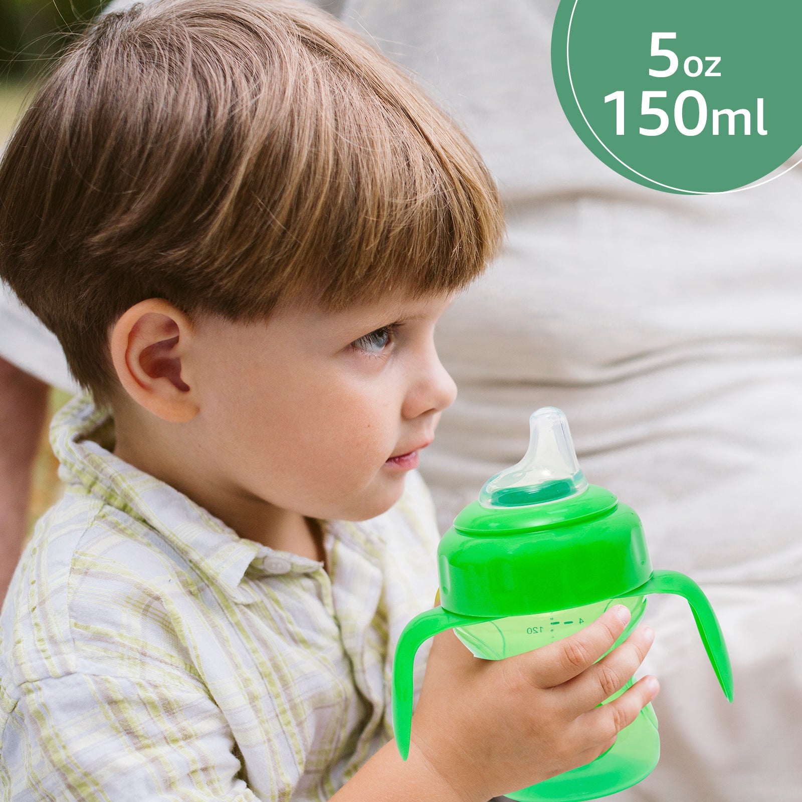 2-in-1 Spout & Straw Sipper Cup (Green)-150 ml