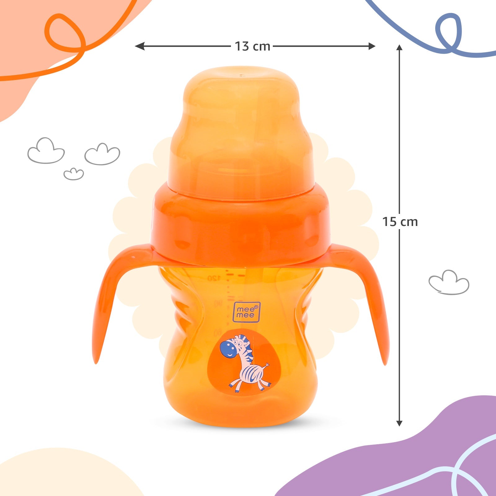 2-in-1 Spout & Straw Sipper Cup (Orange)-150 ml