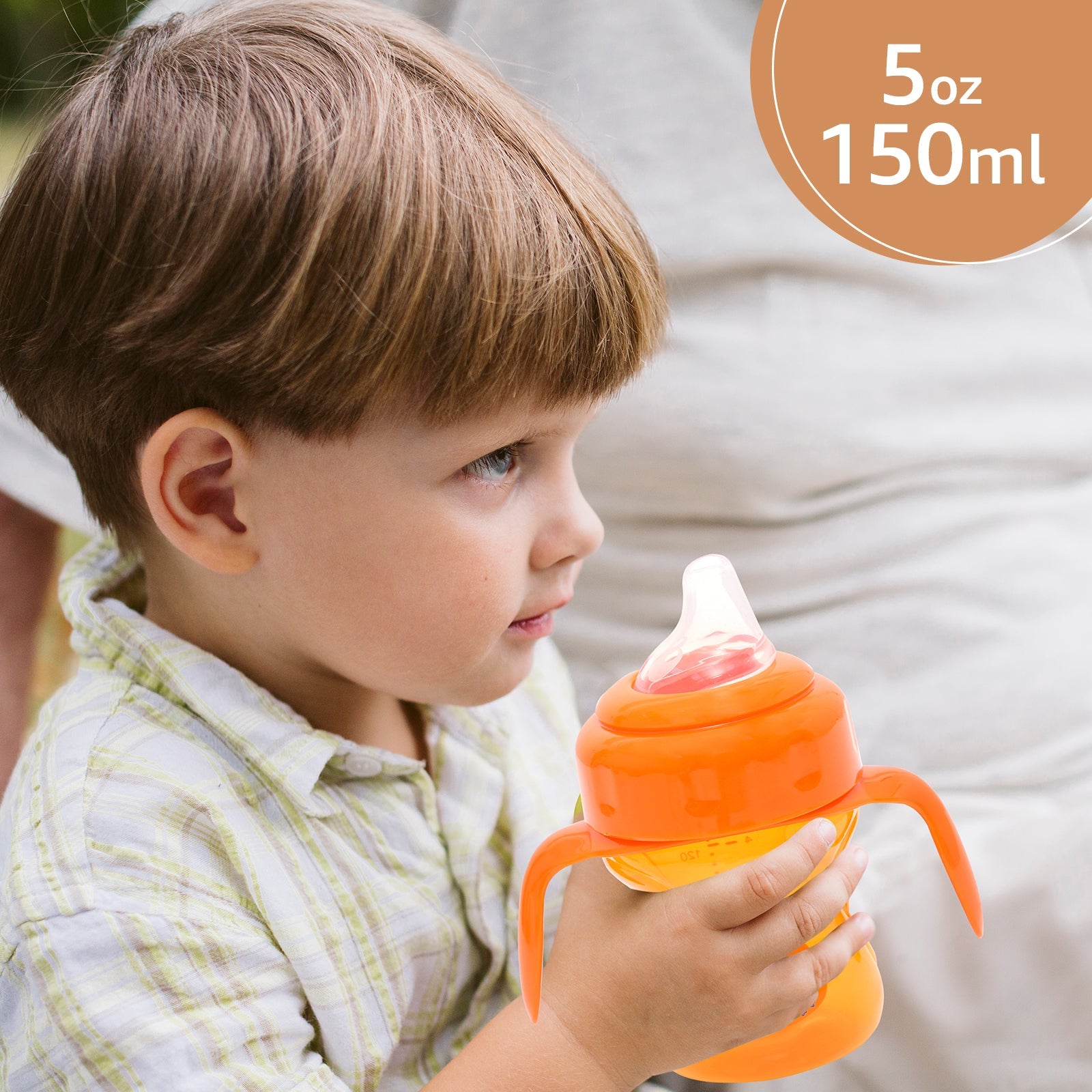 2-in-1 Spout & Straw Sipper Cup (Orange)-150 ml