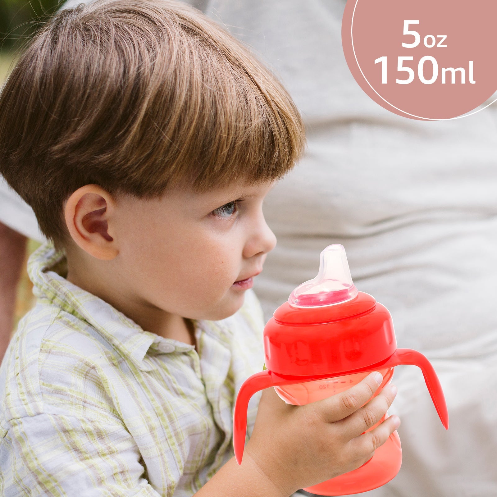 2-in-1 Spout & Straw Sipper Cup (Red)-150 ml
