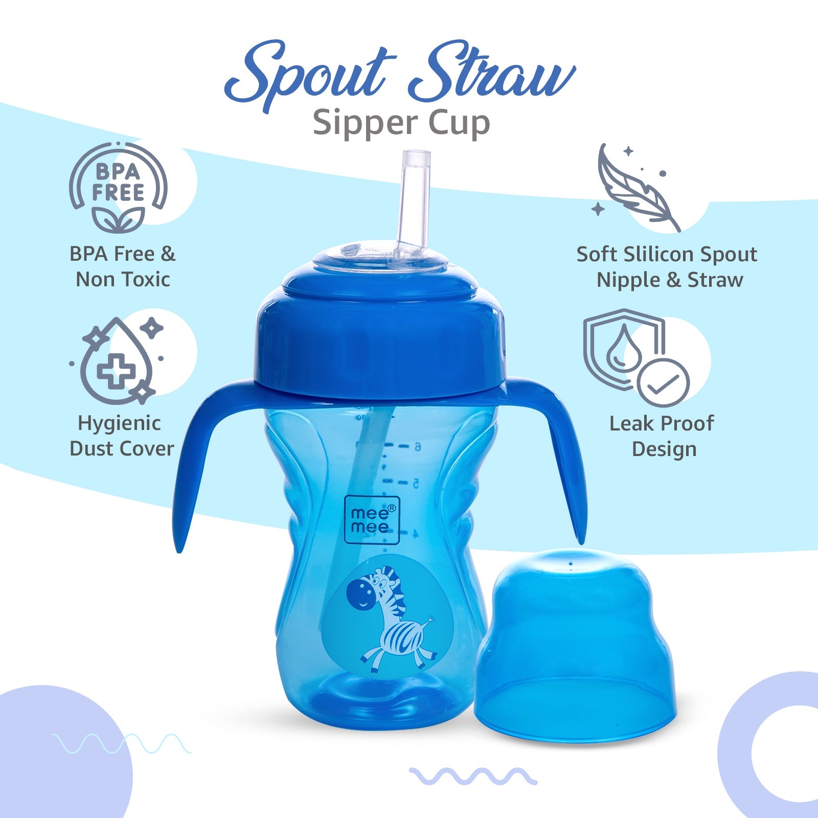 2-in-1 Spout & Straw Sipper Cup (Blue)-240 ml