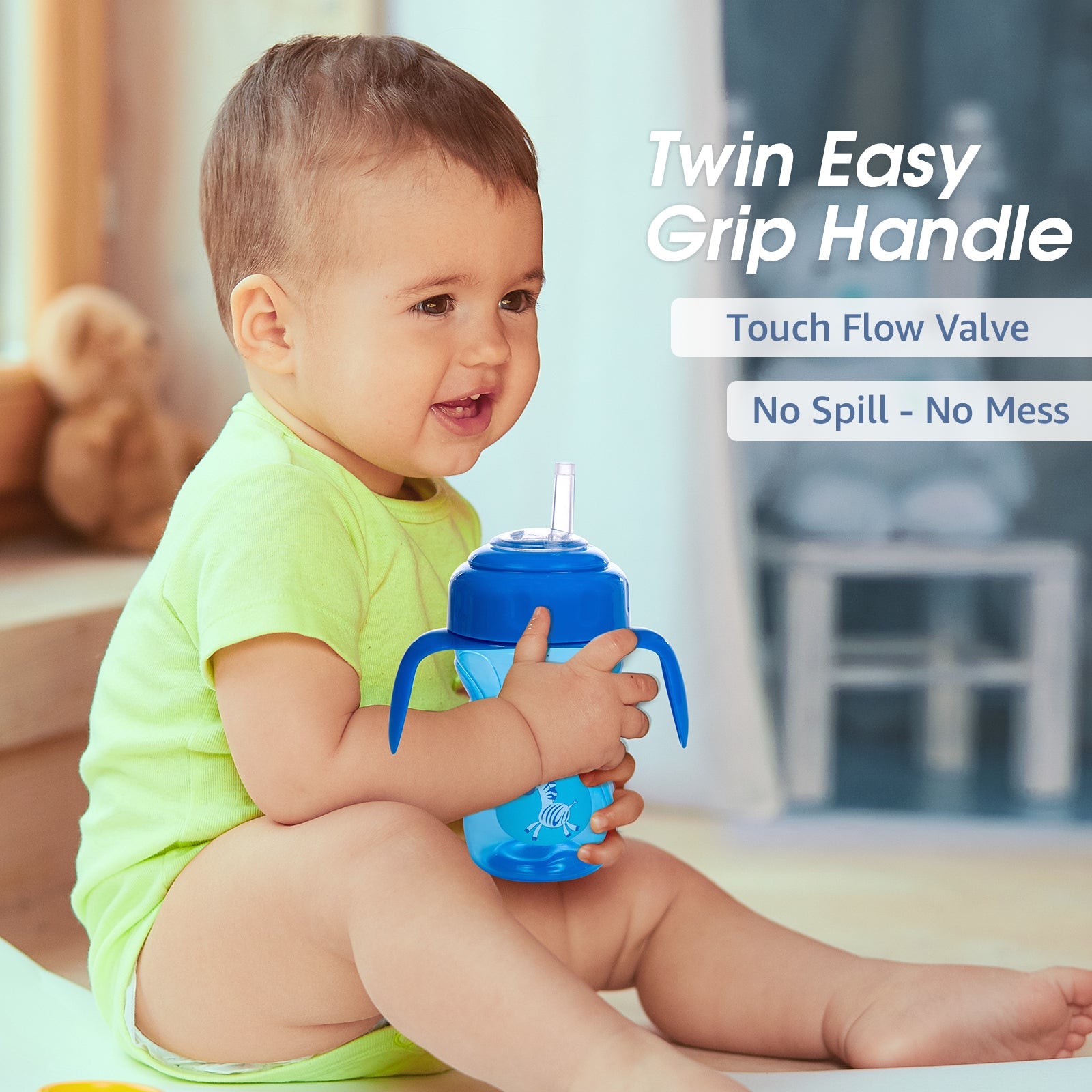 2-in-1 Spout & Straw Sipper Cup (Blue)-240 ml