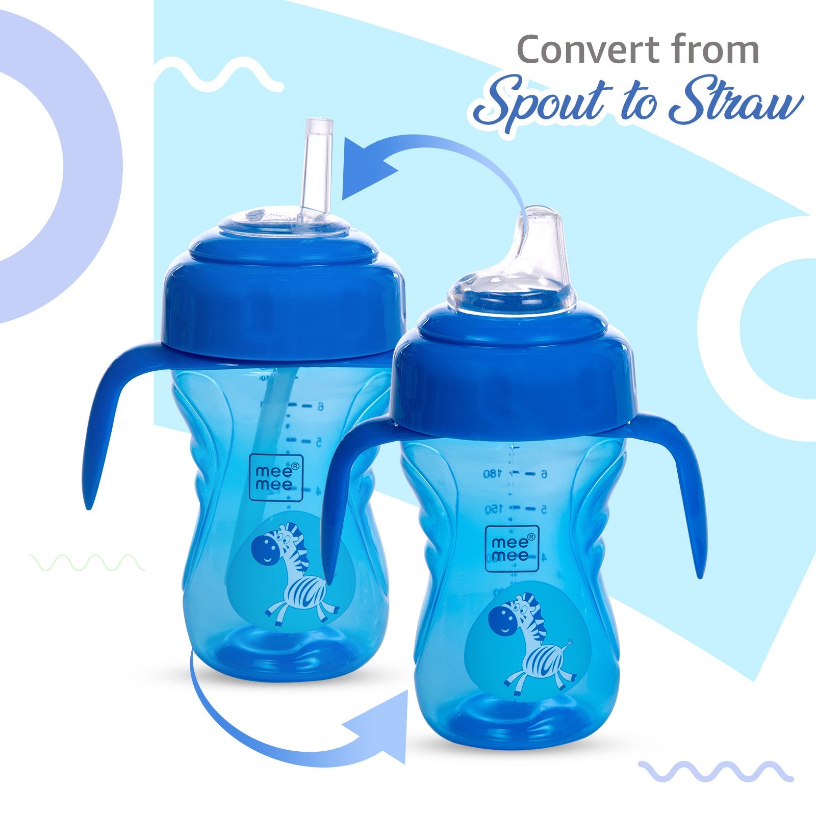 2-in-1 Spout & Straw Sipper Cup (Blue)-240 ml