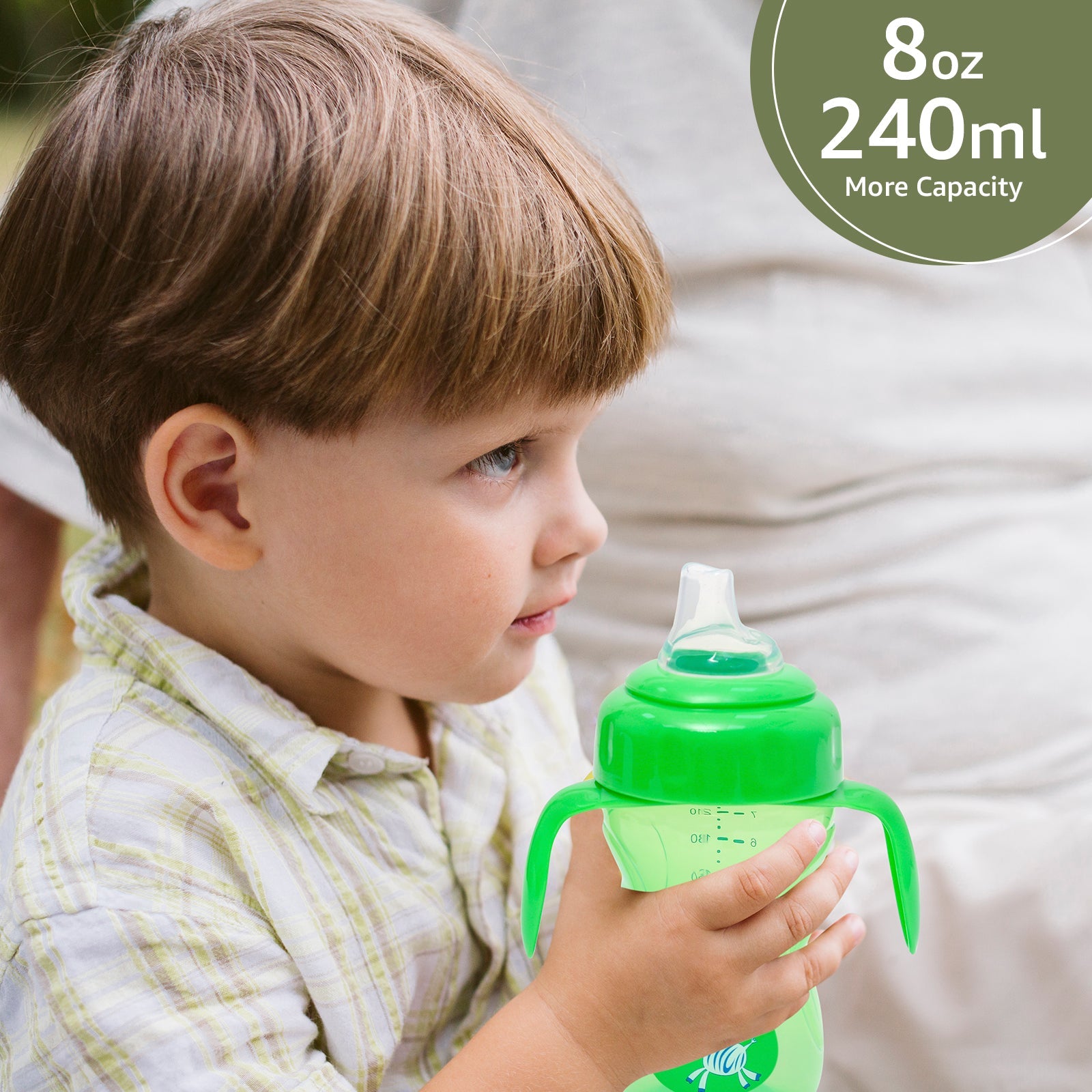 2-in-1 Spout & Straw Sipper Cup (Green)-240 ml