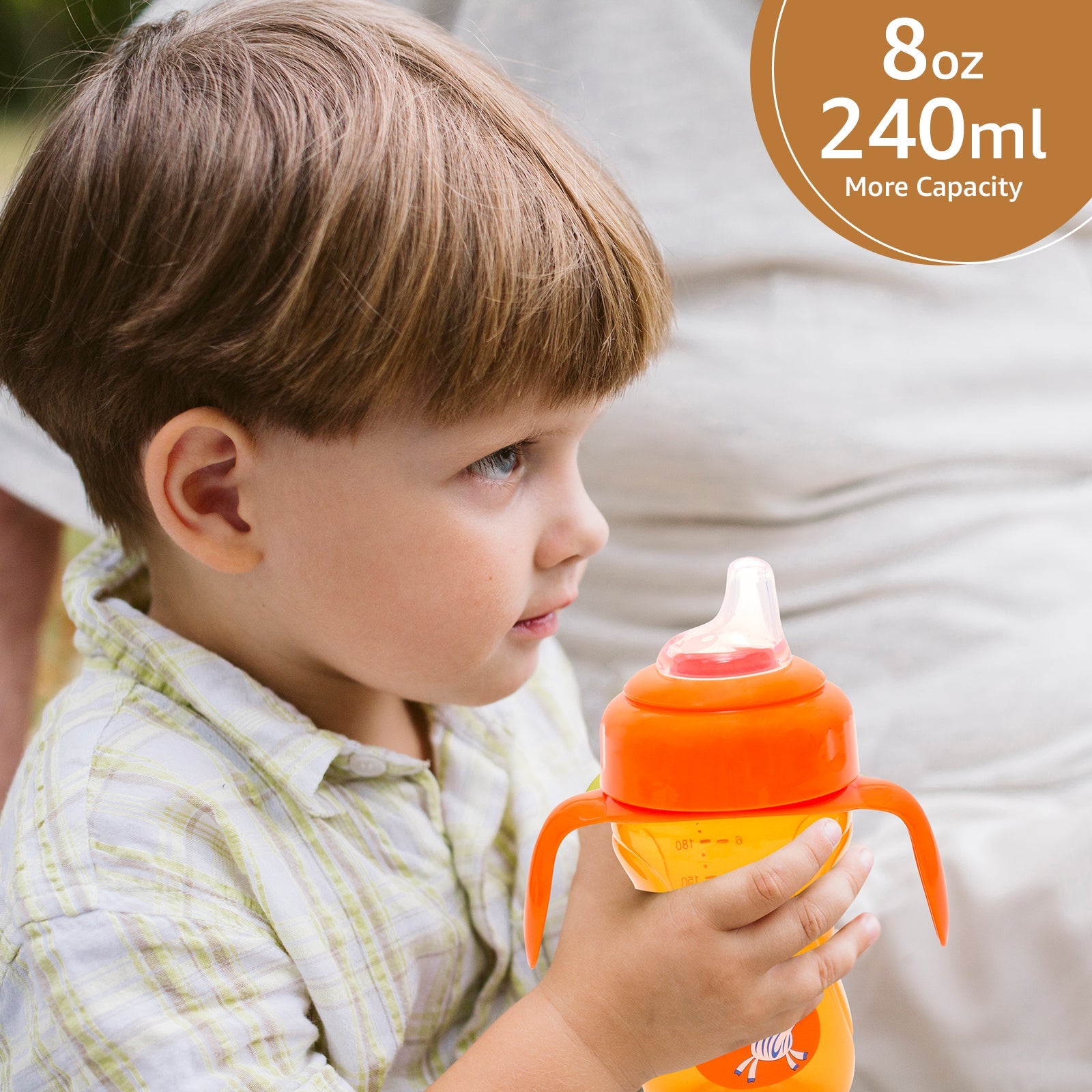 2-in-1 Spout & Straw Sipper Cup (Orange)-240 ml