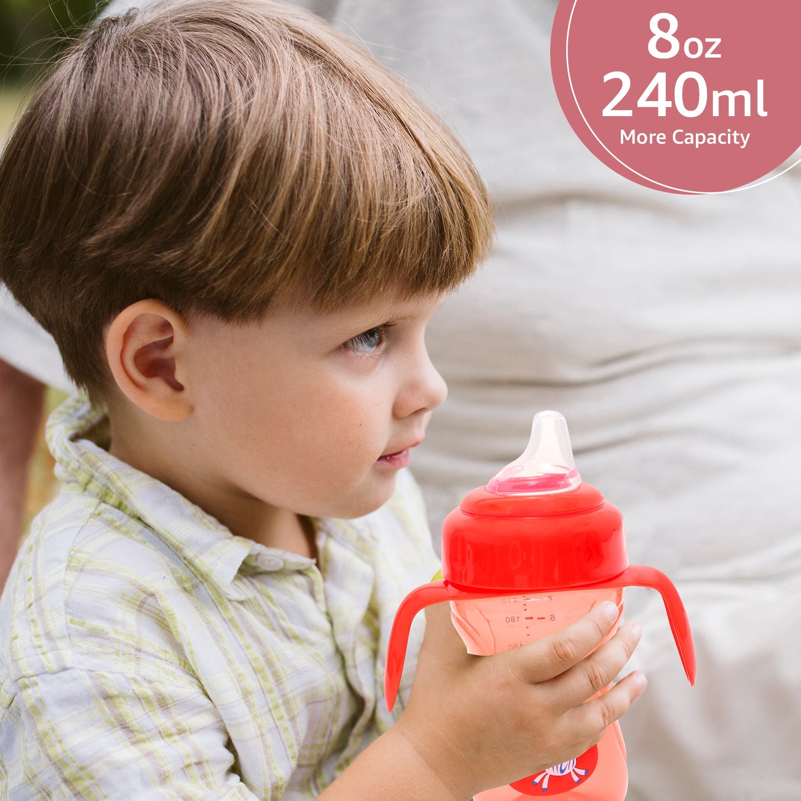 2-in-1 Spout & Straw Sipper Cup (Red)-240 ml