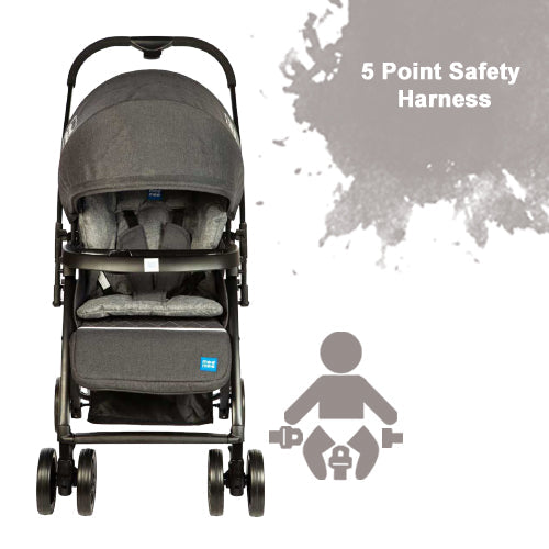 Mee Mee Easy to Push Baby Pram with Quick One-Hand Folding