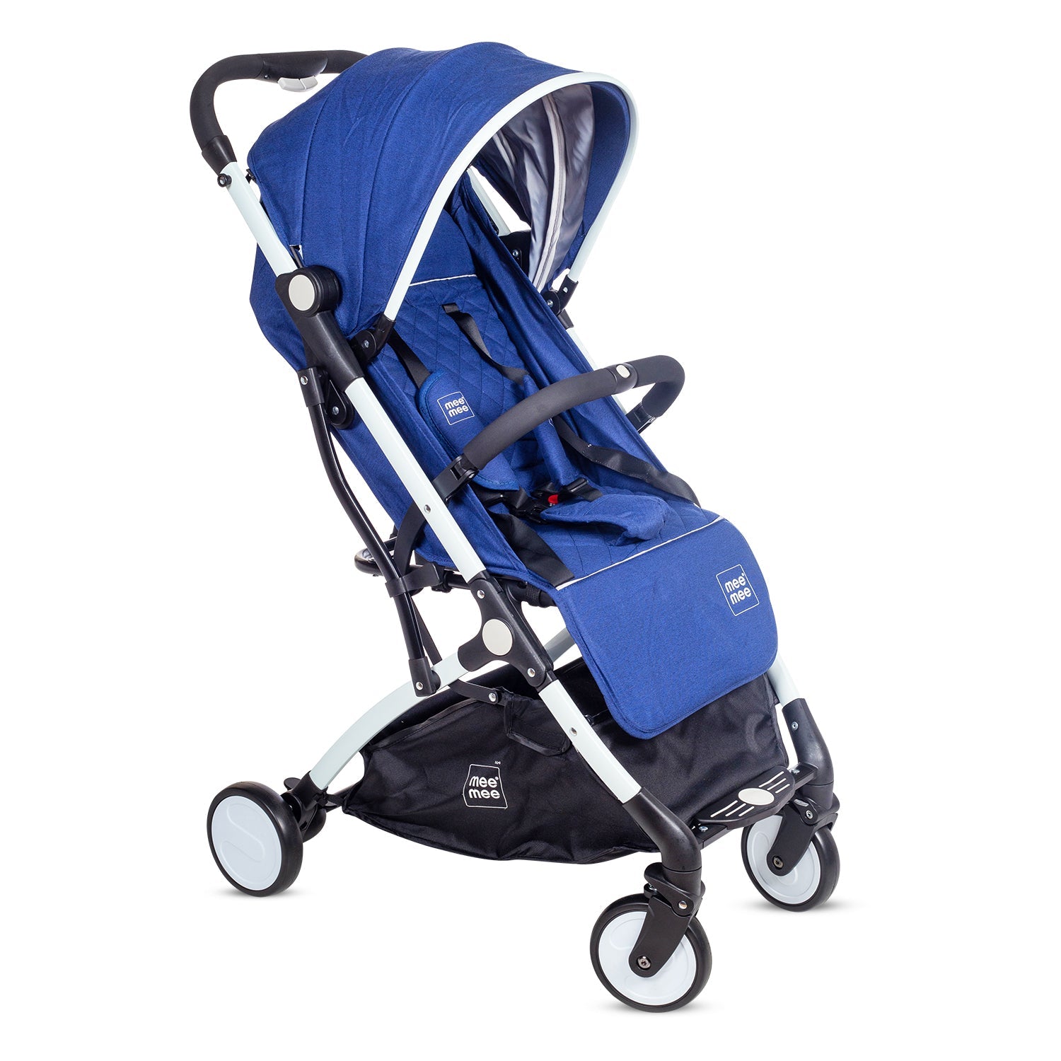 Mee Mee Premium Stylish Portable Baby Stroller Pram with Compact Tri-Fold | Travel-Friendly - Blue