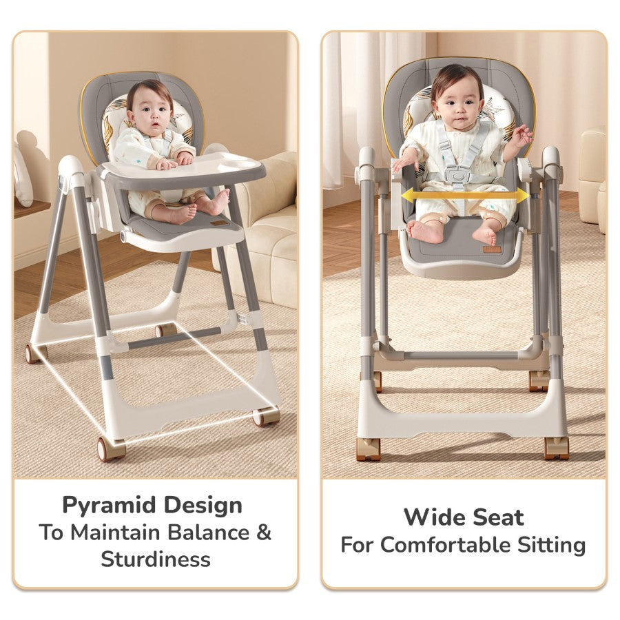R for Rabbit Marshmallow Smart High Chair For Kids 2-in-1 Multipurpose High Chair with Swing