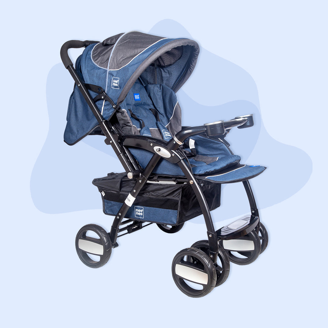 Mee Mee Advanced Baby Luxury Stroller Pram with Shock Absorber Wheels | Travel Friendly