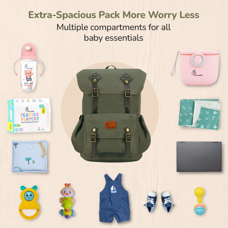 R for Rabbit Caramello Sportz Premium 900D Polyester Diaper Bag with Insulated Pockets