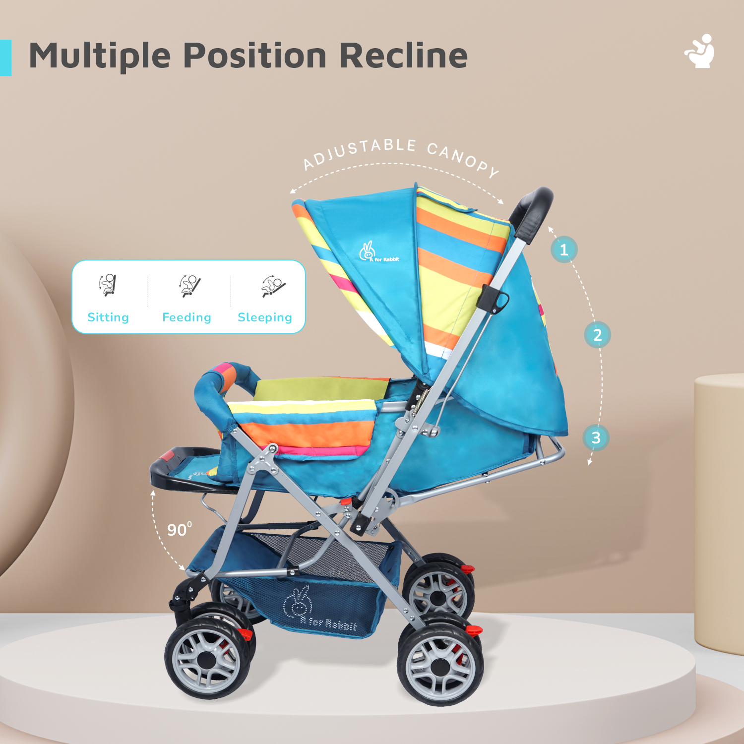 Lollipop Lite Stroller - Travel Friendly, Easy To Fold, Reversible Handle, Wheel Lock, Adjustable Leg Rest