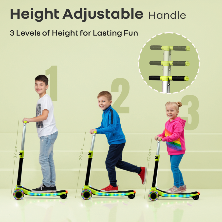 R for Rabbit Road Runner Stellar - LED Scooter for Kids with Bluetooth Music, Adjustable Height & Smooth Ride