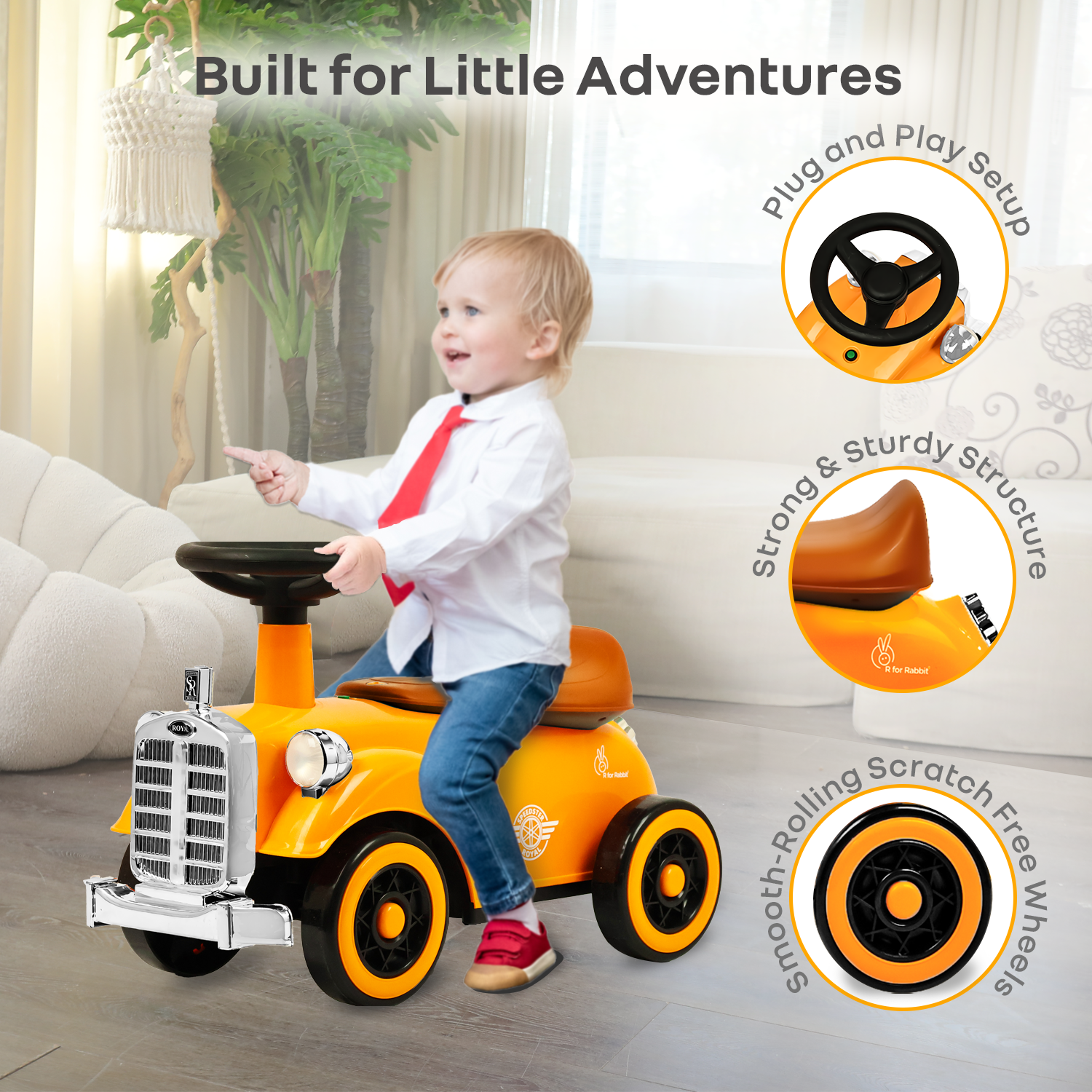 R for Rabbit Speedster Royal Ride On Car for Kids