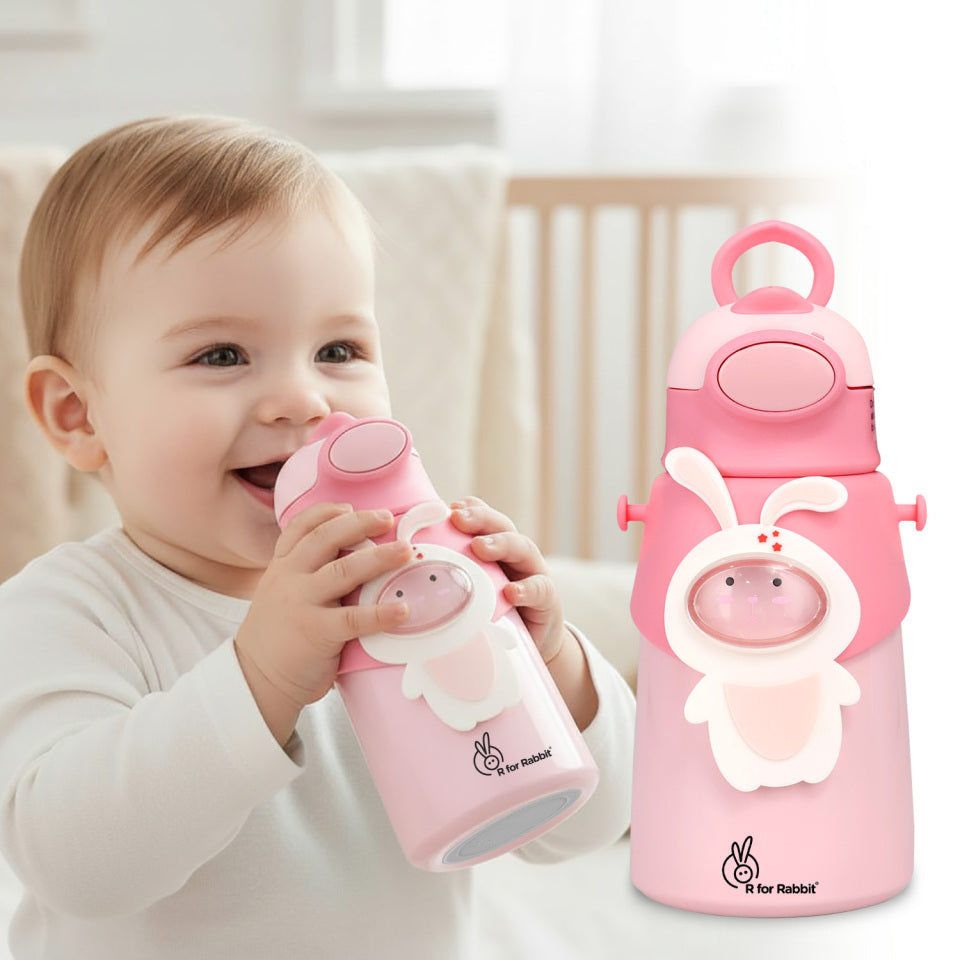 R for Rabbit Steebo Zoobie Stainless Steel Sipper Feeding Bottle for Kids 550ml
