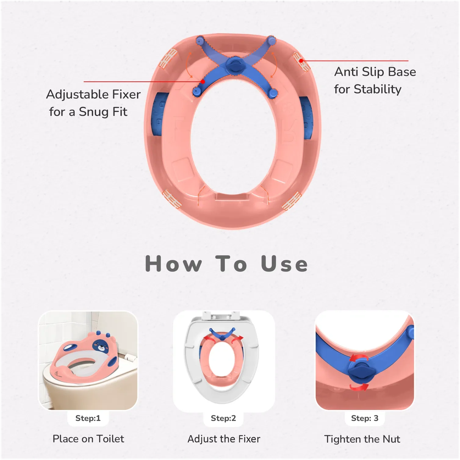 R for Rabbit Minimo Teddy Toilet Seats Happy and Comfy Potty Training Seat for Baby