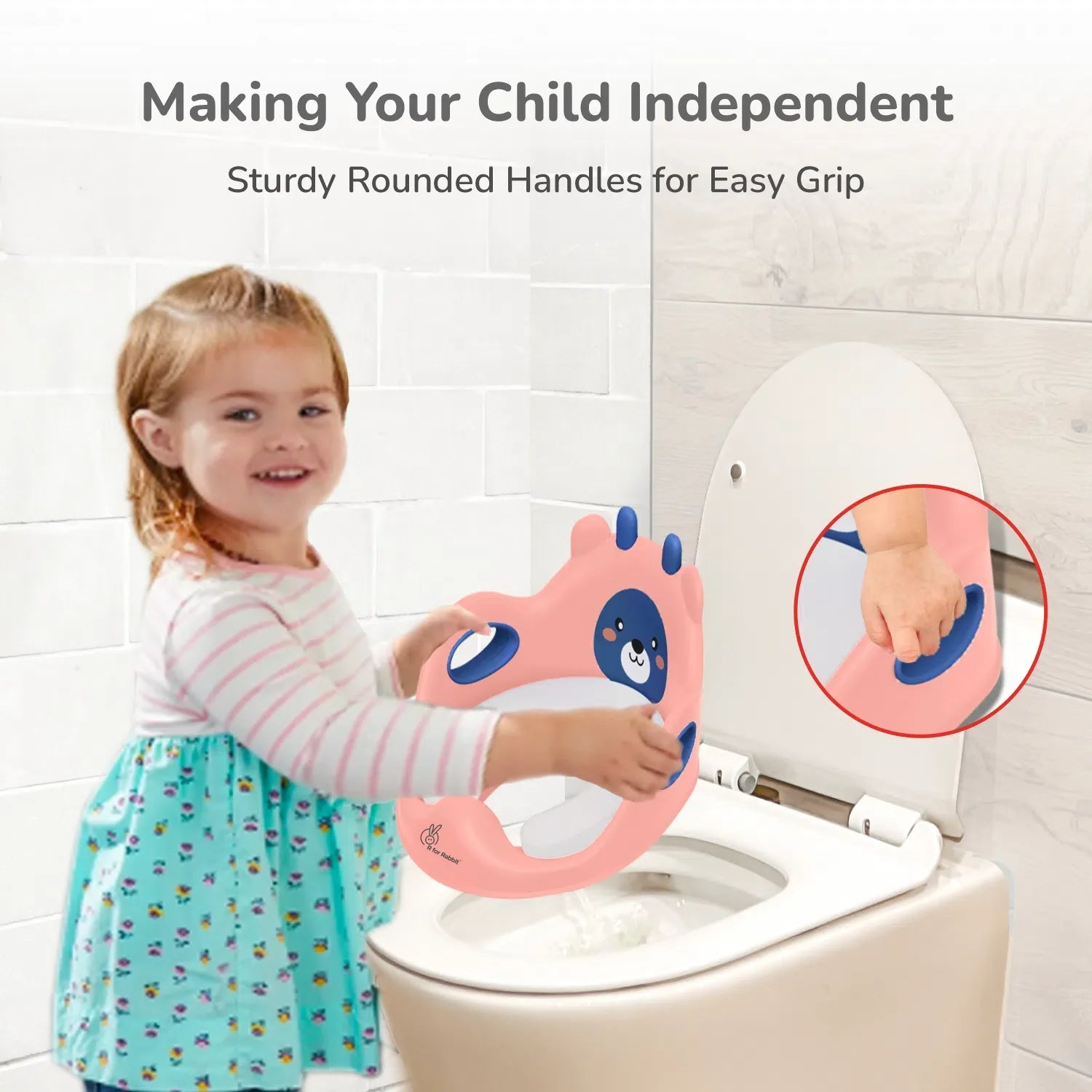 R for Rabbit Minimo Teddy Toilet Seats Happy and Comfy Potty Training Seat for Baby