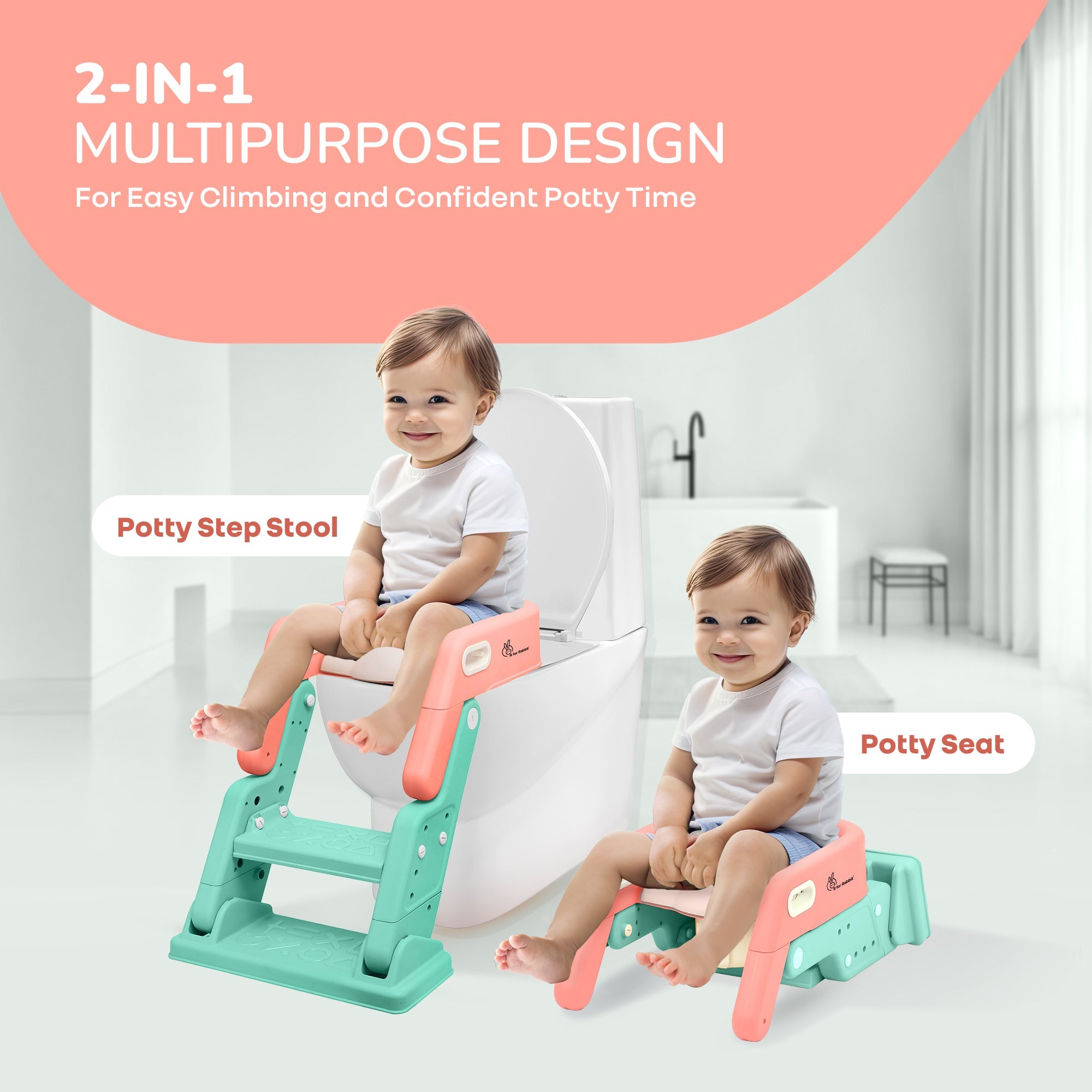 R for Rabbit Hilltop Booster 2-in-1 Baby Potty Seat & Step Stool