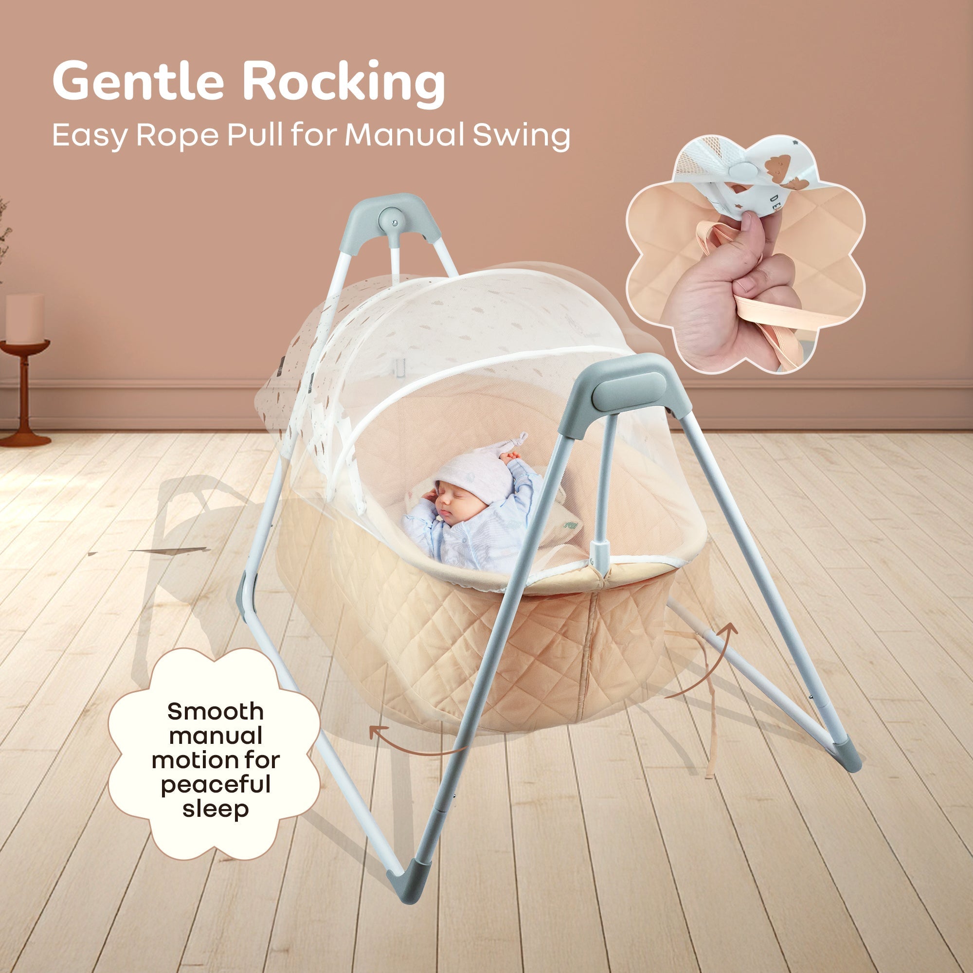 R for Rabbit Lullabies Manual Baby Cradle Safe & Comfortable Baby Bed