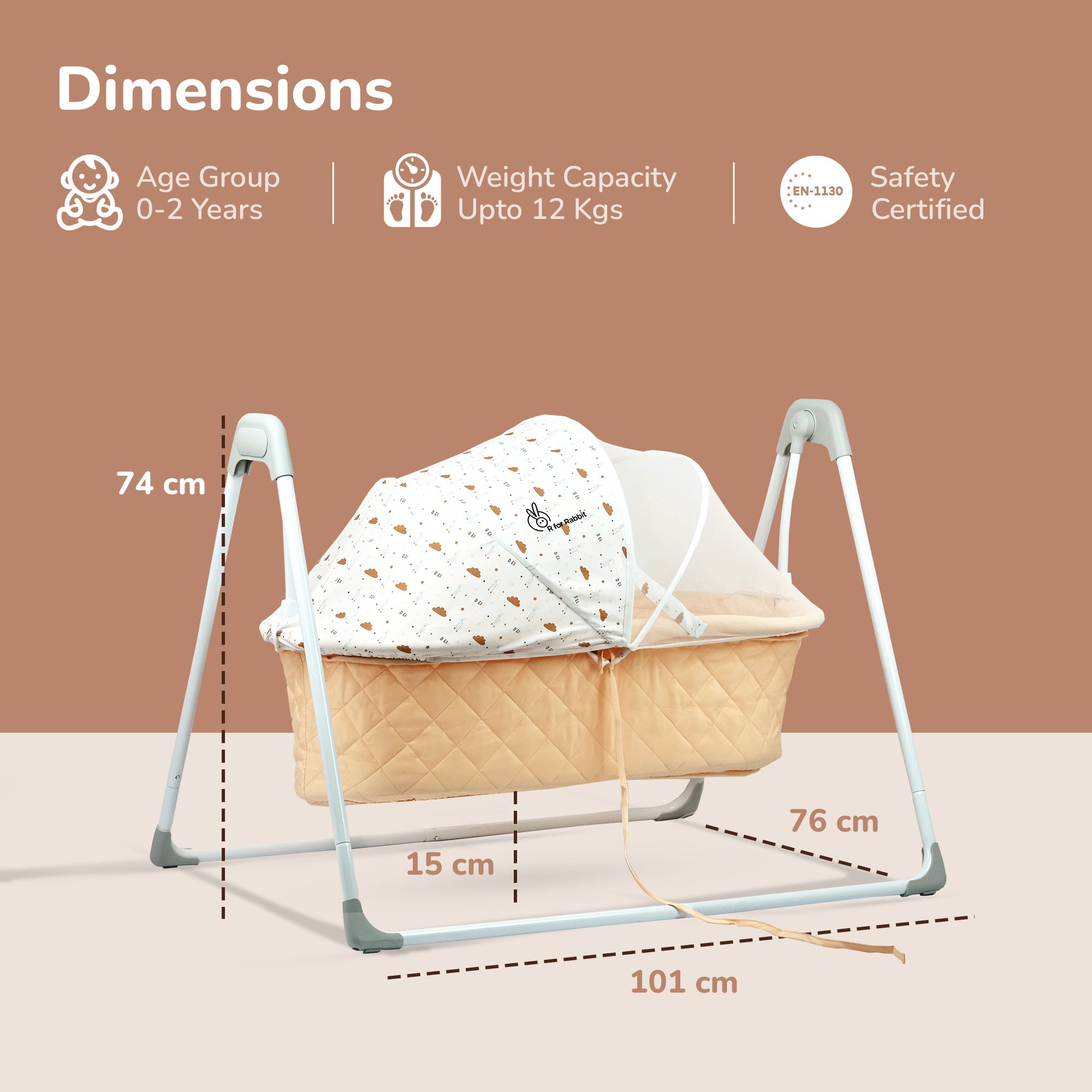 R for Rabbit Lullabies Manual Baby Cradle Safe & Comfortable Baby Bed