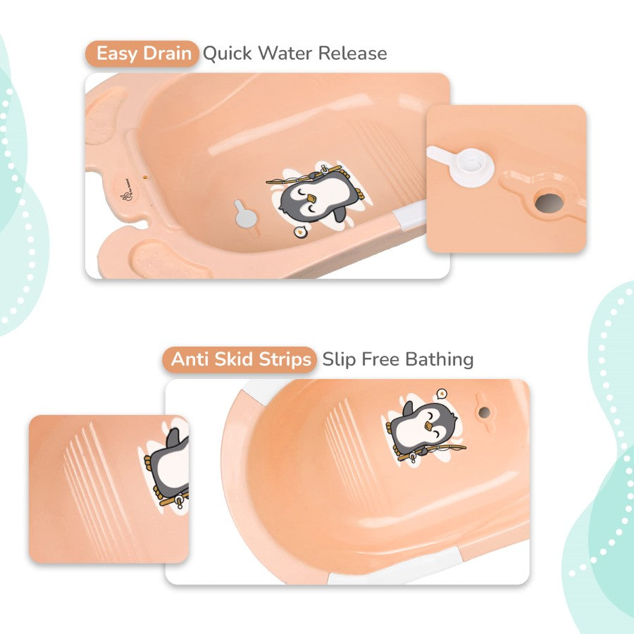 R for Rabbit Bubble Double Snowy: 2-in-1 Baby Bath Tub with Ergonomic Sling