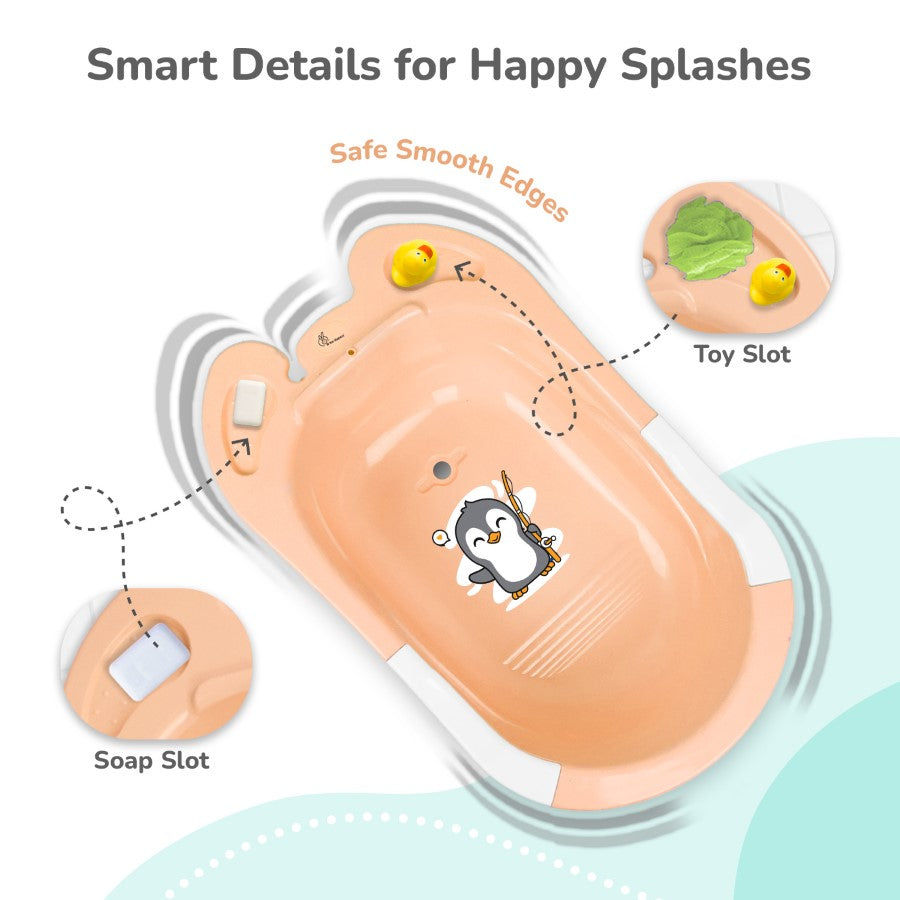 R for Rabbit Bubble Double Snowy: 2-in-1 Baby Bath Tub with Ergonomic Sling