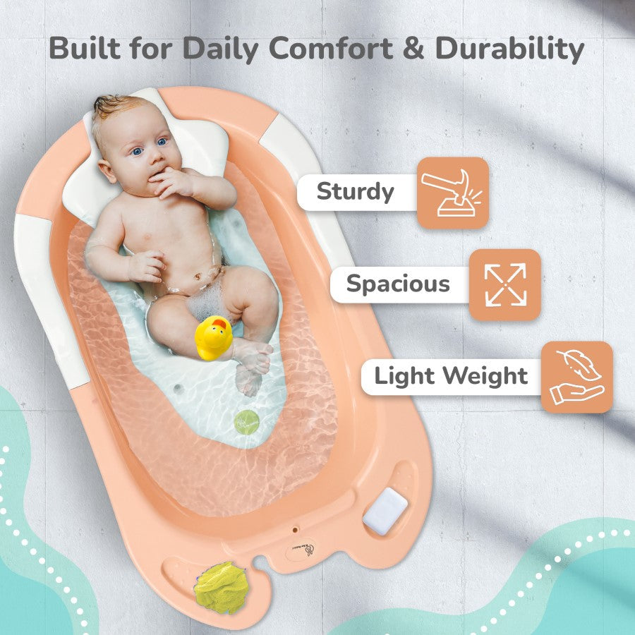 R for Rabbit Bubble Double Snowy: 2-in-1 Baby Bath Tub with Ergonomic Sling