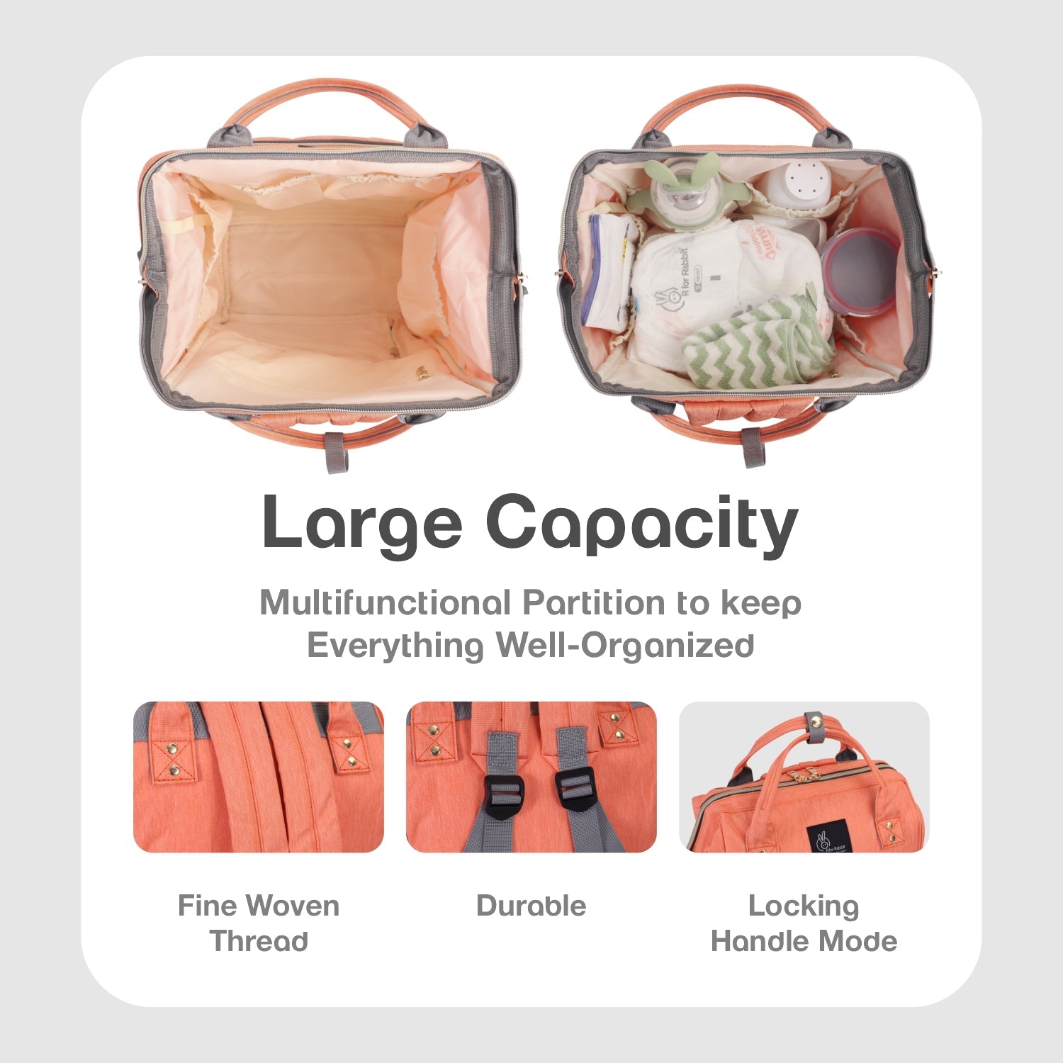 R for Rabbit Caramello Diaper Bag Smart and Fashionable Diaper Bag For Moms
