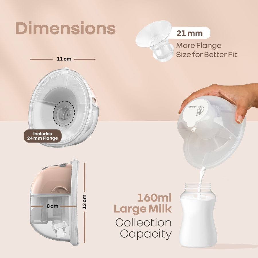 R for Rabbit Lactella Bliss Electric Wearable Breast Pump with 4 Modes & 9 Levels