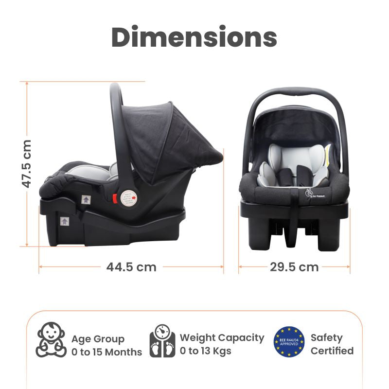 R for Rabbit Picaboo Grand 4 in 1 Multipurpose Baby Carry Cot With Personalized Name Tag
