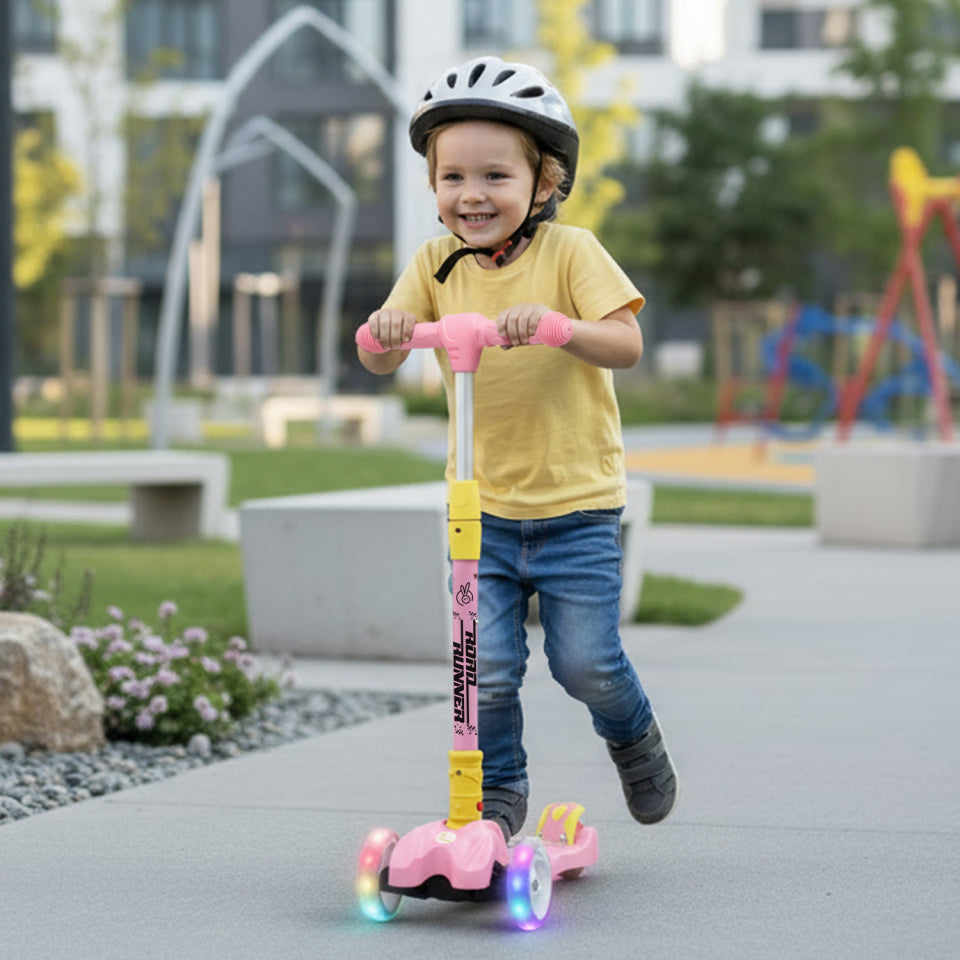 R for Rabbit Road Runner Scooter For Kids - PU LED Wheels, 4 Level Height Adjustment, Anti Slip Deck, Safety Certified, 3-Wheel scooter, Easy use, 3-7years