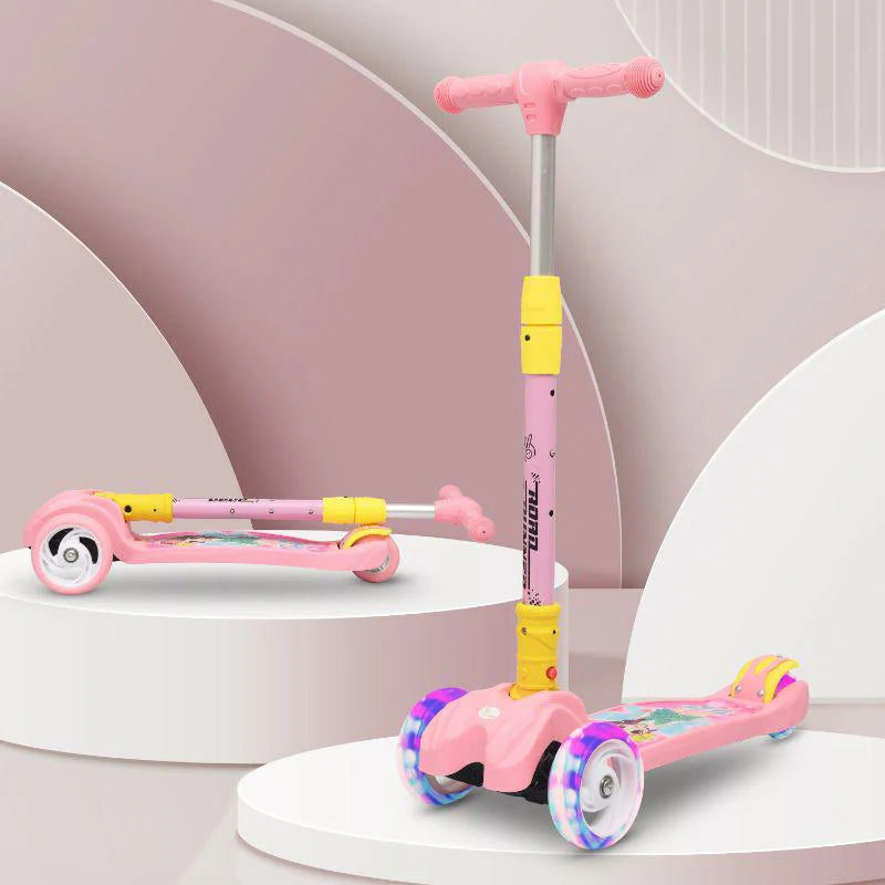 R for Rabbit Road Runner Scooter For Kids - PU LED Wheels, 4 Level Height Adjustment, Anti Slip Deck, Safety Certified, 3-Wheel scooter, Easy use, 3-7years