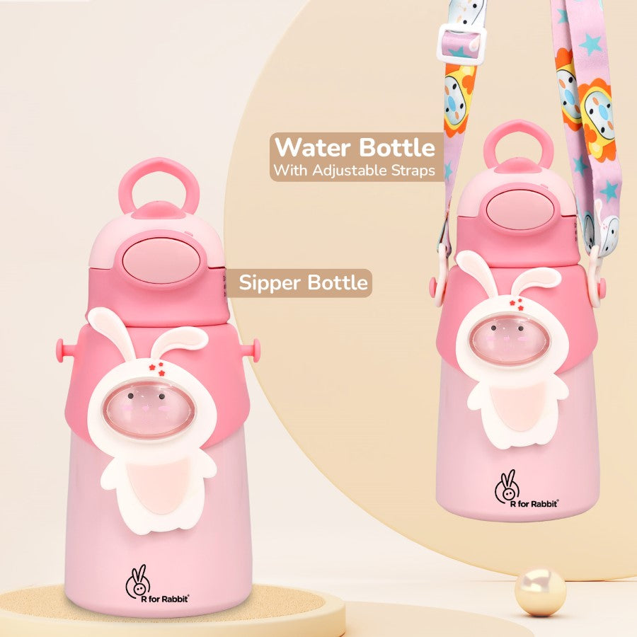 R for Rabbit Steebo Zoobie Stainless Steel Sipper Feeding Bottle for Kids 550ml