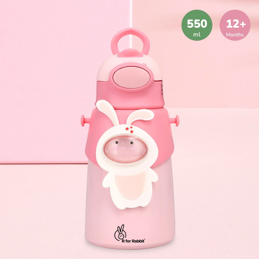 R for Rabbit Steebo Zoobie Stainless Steel Sipper Feeding Bottle for Kids 550ml