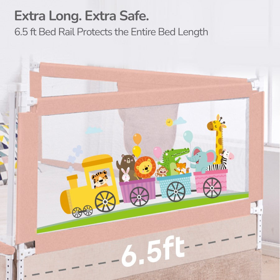 R for Rabbit Safari Bed Rail for Baby With Adjustable Height, Mesh & Storage Pocket