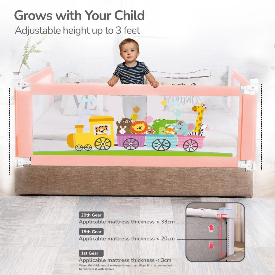 R for Rabbit Safari Bed Rail for Baby Easy Install, Anti-Fall Safeguard for Toddler Safety