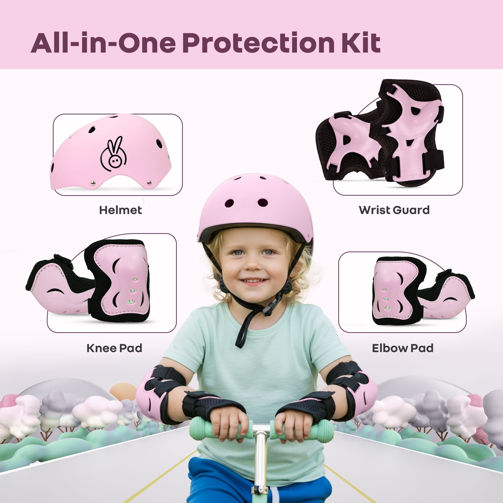 R for Rabbit Safe Play Set Kids Helmet, Premium Kids Sports Safety Kit with Helmet & Protective Pads